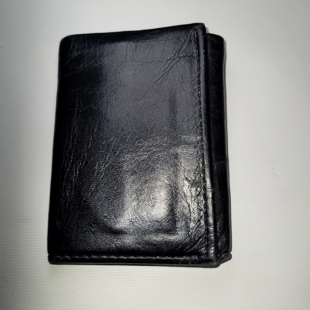 ROLFS Mens Cowhide Trifold Black Wallet